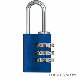 Abus 145/20 B/DFNLI Serrure à Combinaison -Vélo Électrique Soldes Magasin 46625ABUS145 20B DFNLI Zahlenschloss colorrainbow